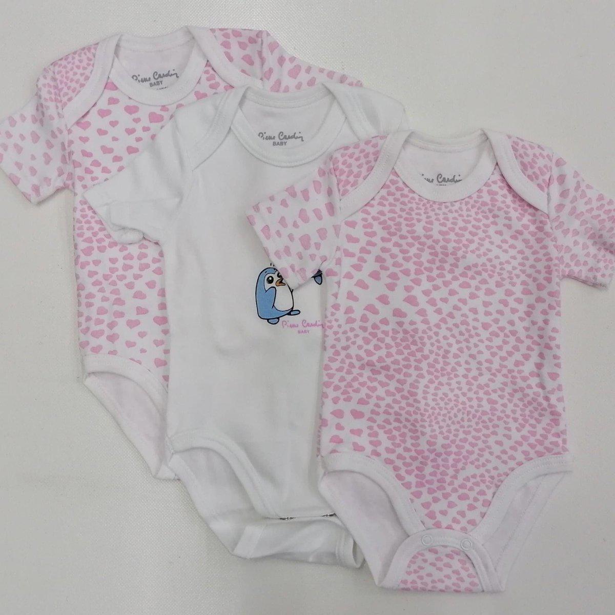 Confezione da 3 body neonata mezza manica Pierre Cardin caldo cotone PCKB3.212