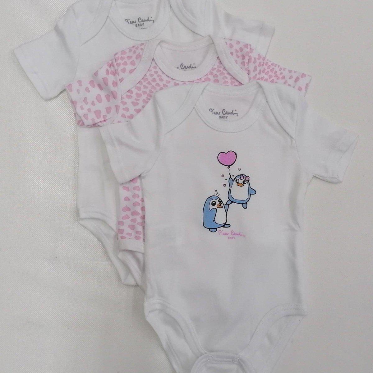 Confezione da 3 body neonata mezza manica Pierre Cardin caldo cotone PCKB3.212