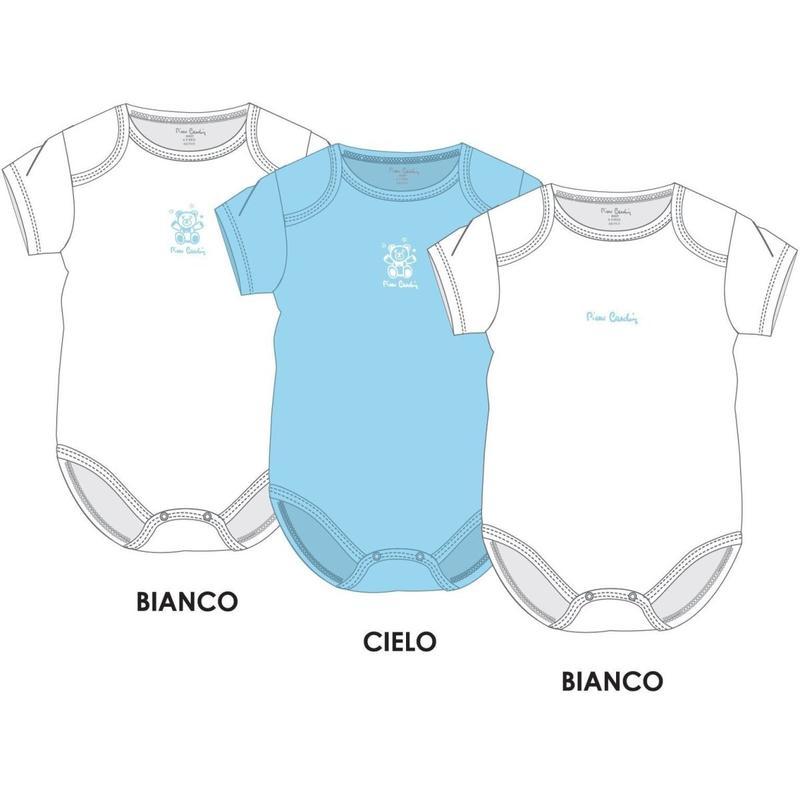 Confezione da 3 body neonato mezza manica Pierre Cardin 100% cotone PCKB3.031