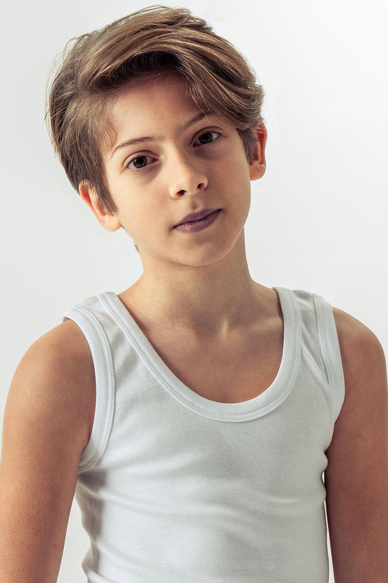 Confezione da 3 maglie Nottingham termomaglia canotta spalla larga bambino cotone interlock VL310R