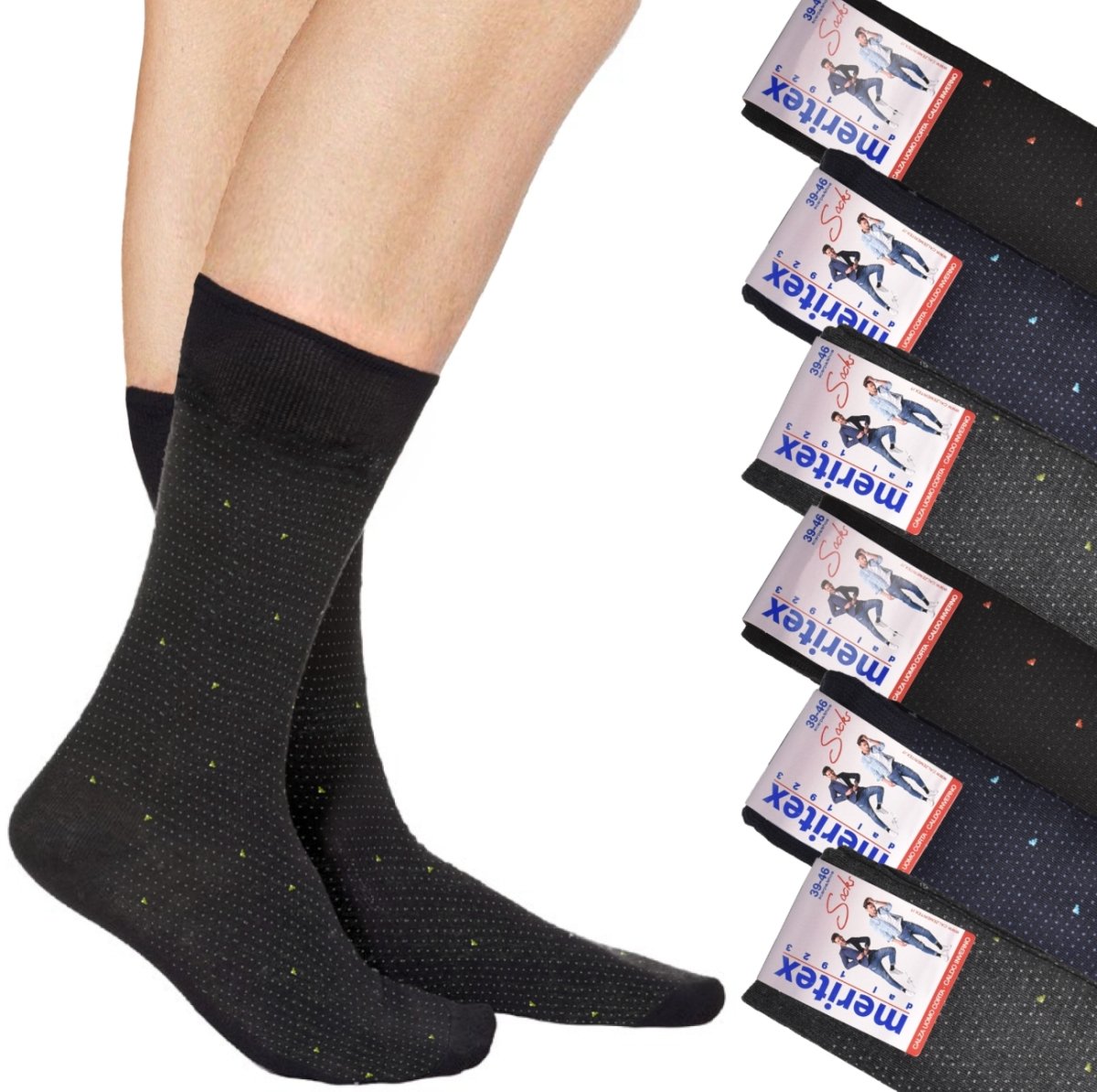 Confezione da 3 paia calze lunghe caldo cotone Meritex 1712 Ethan