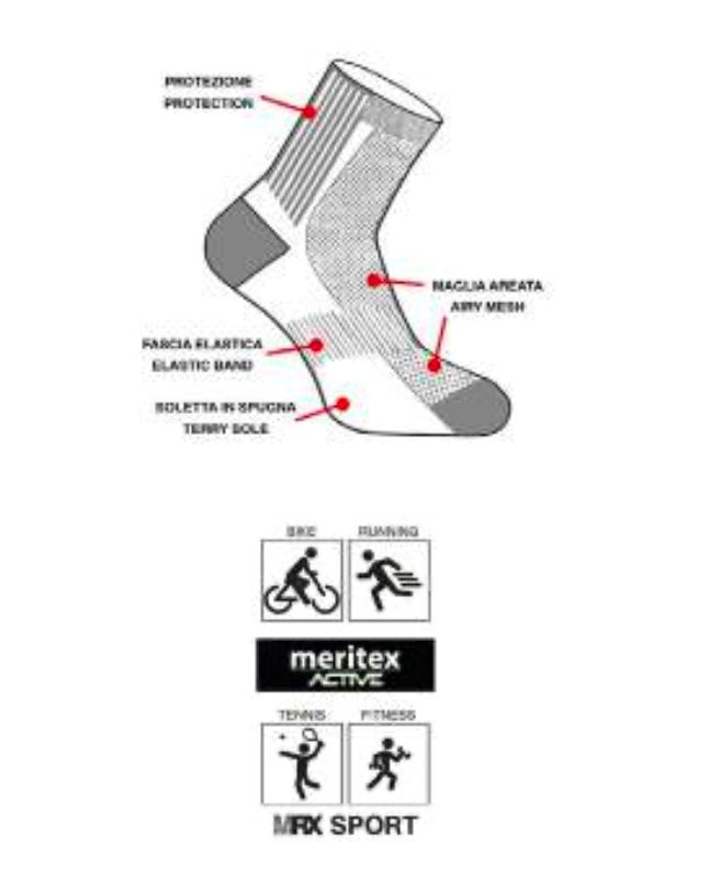 Confezione da 3 paia di calze fitness unisex uomo donna Meritex Active 670