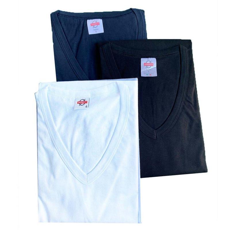 Confezione da 3 pezzi Maglia intima uomo scollo a V 100% cotone Zerodifetti 1001