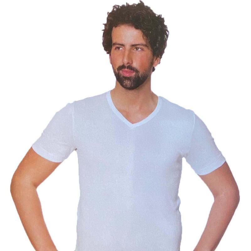 Confezione da 3 pezzi Maglia intima uomo scollo a V 100% cotone Zerodifetti 1001