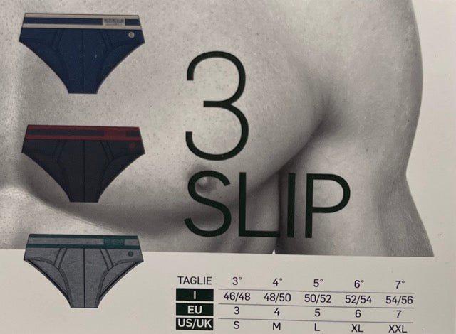 Confezione da 3 slip uomo Nottingham cotone bielastico rasato tinta unita 23951