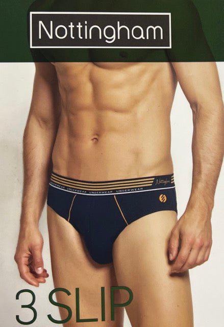 Confezione da 3 slip uomo Nottingham cotone bielastico rasato tinta unita 24011