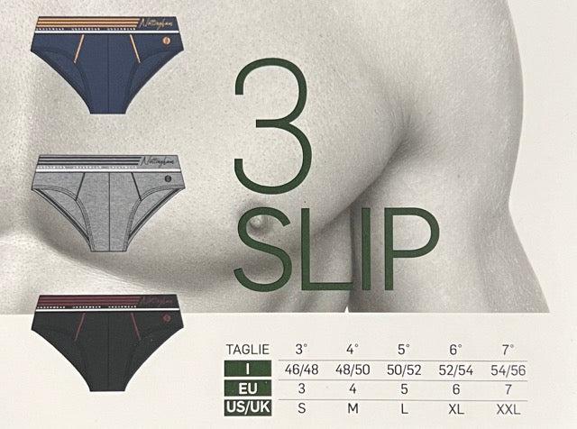 Confezione da 3 slip uomo Nottingham cotone bielastico rasato tinta unita 24011