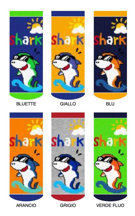 Confezione da 6 paia di calze antiscivolo baby cotone filo di scozia Meritex 7705 Shark