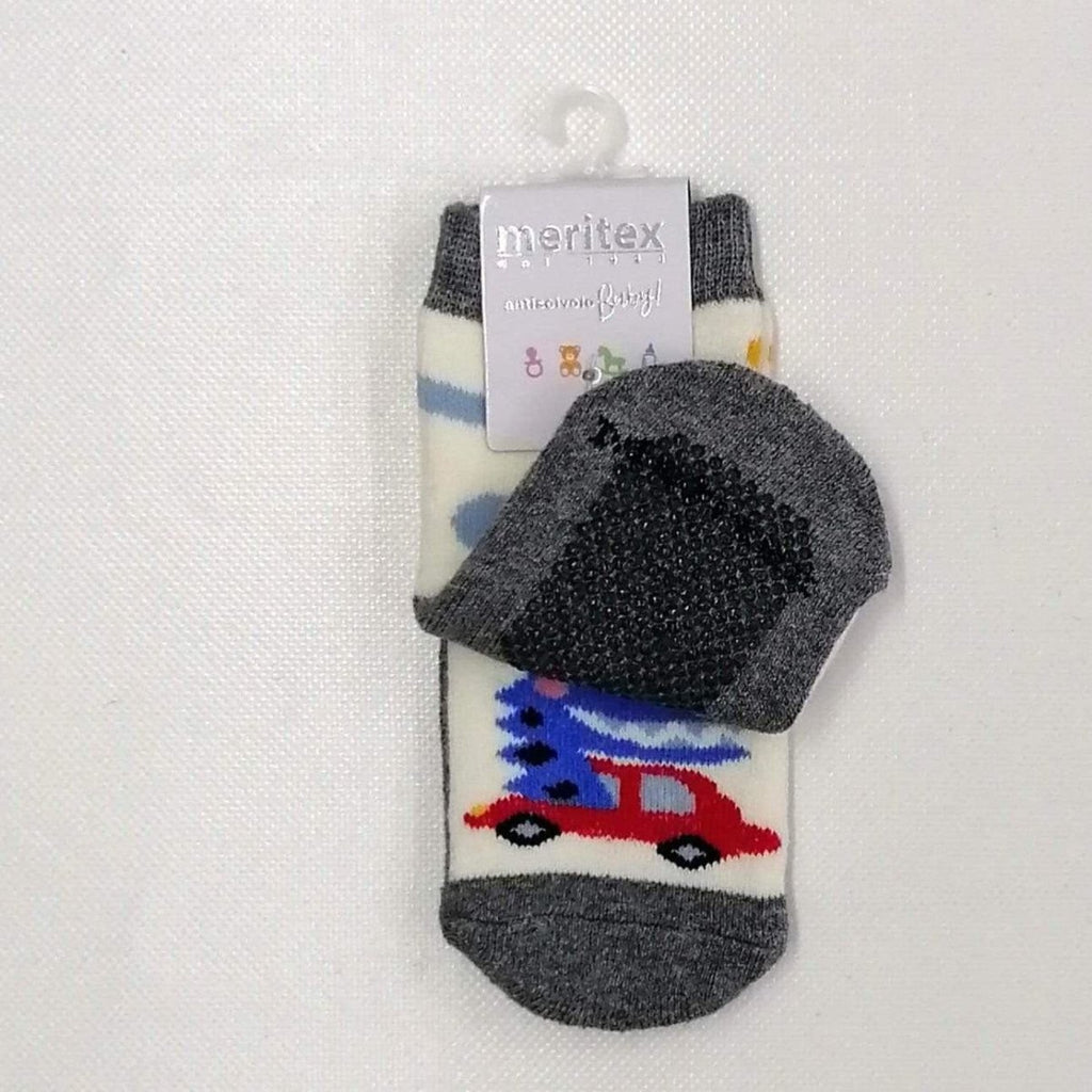 Confezione da 6 paia di calze antiscivolo baby in caldo cotone Meritex 4443