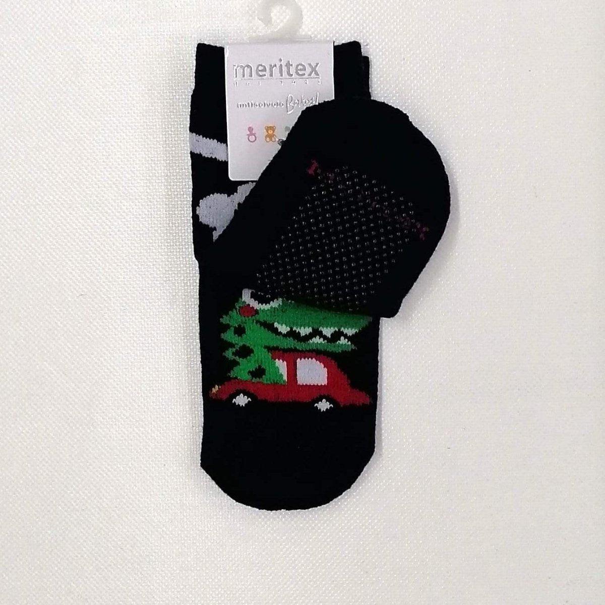 Confezione da 6 paia di calze antiscivolo baby in caldo cotone Meritex 4443