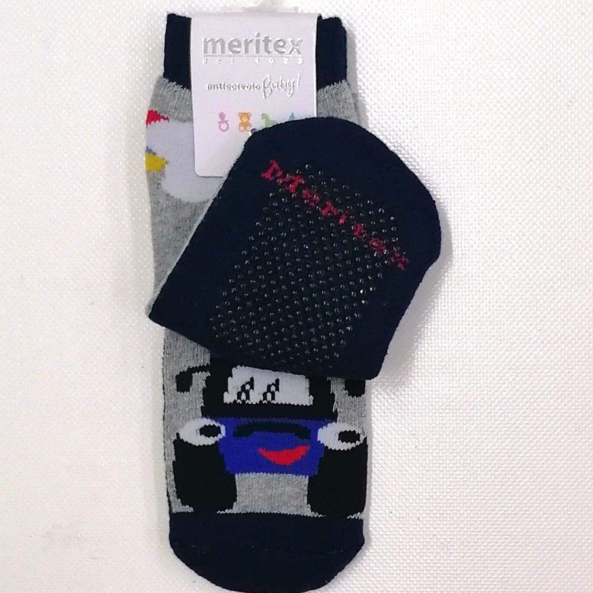 Confezione da 6 paia di calze antiscivolo baby in caldo cotone Meritex 4444