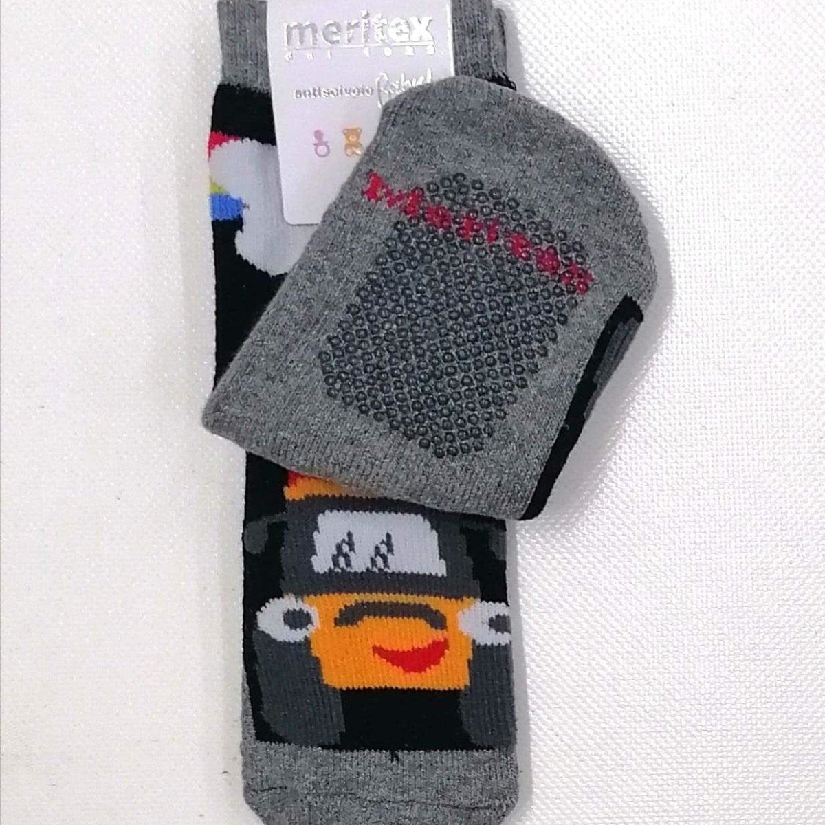 Confezione da 6 paia di calze antiscivolo baby in caldo cotone Meritex 4444