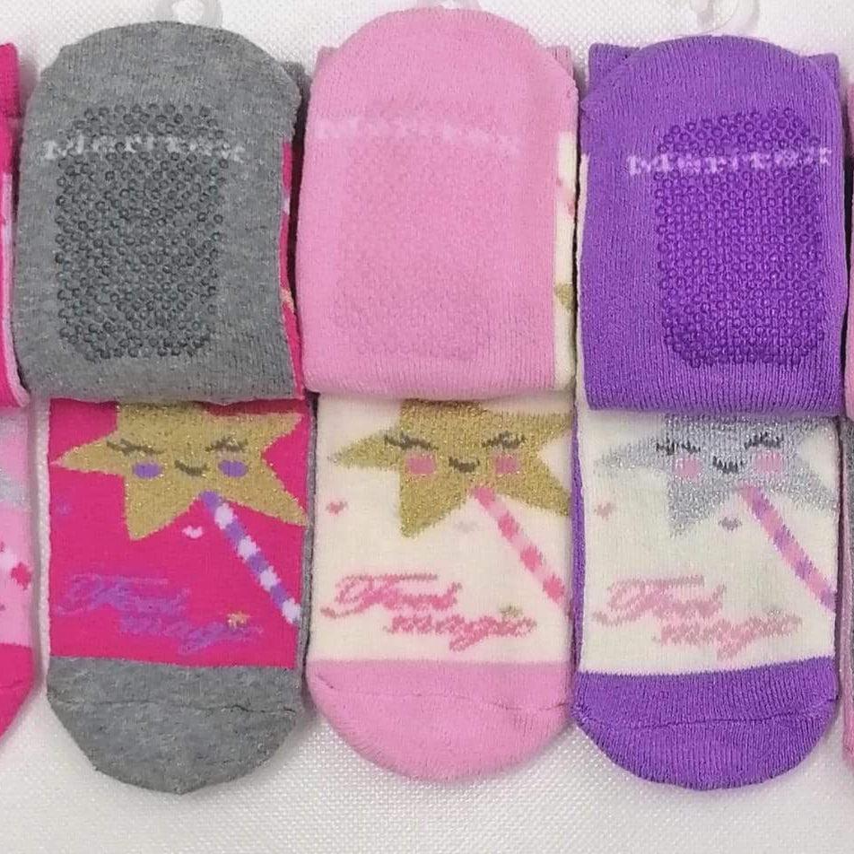 Confezione da 6 paia di calze antiscivolo baby in caldo cotone Meritex 4446