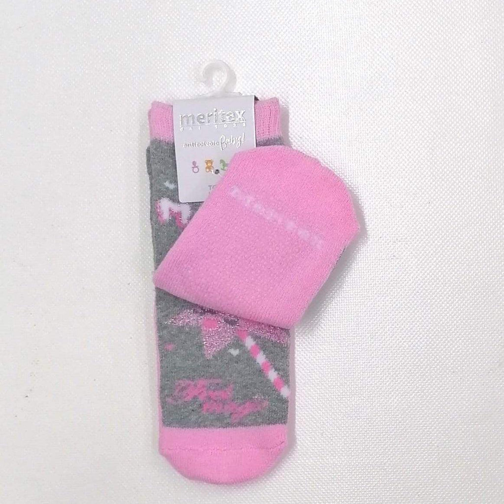 Confezione da 6 paia di calze antiscivolo baby in caldo cotone Meritex 4446