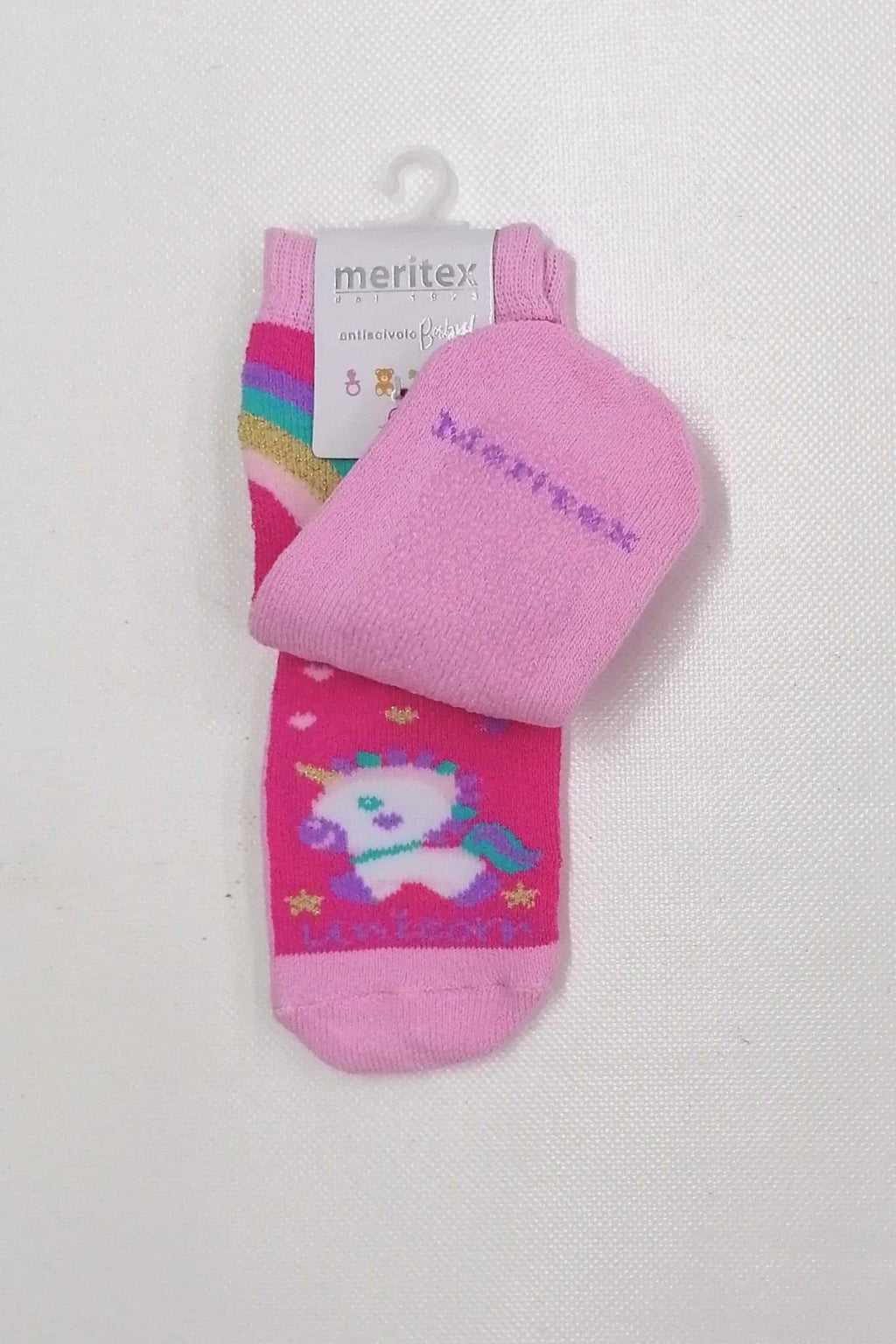 Confezione da 6 paia di calze antiscivolo baby in caldo cotone Meritex 4447