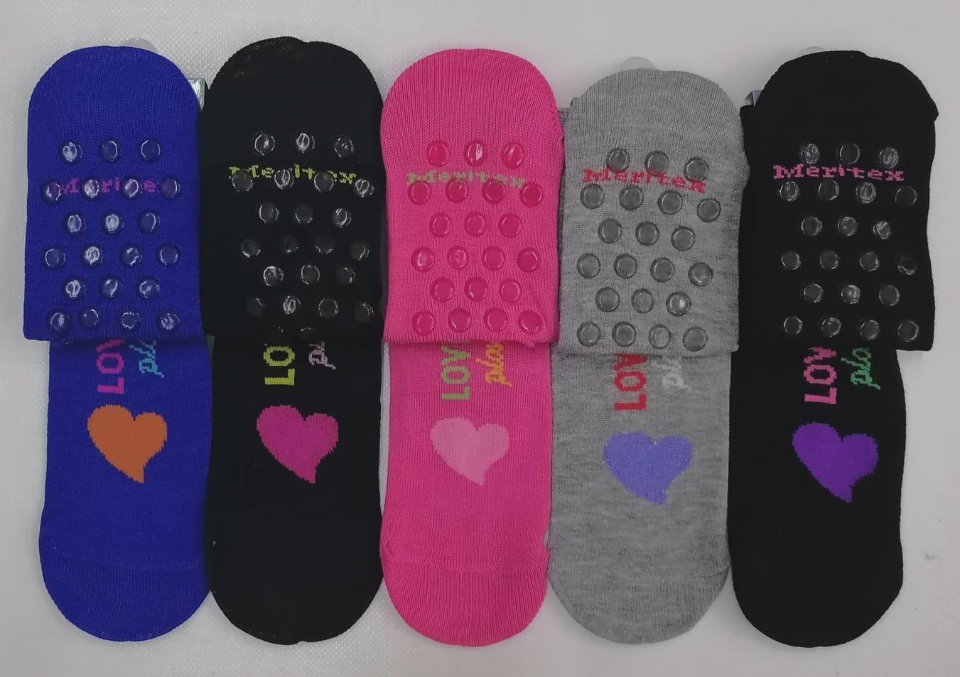 Confezione da 6 paia di calze antiscivolo bambina Meritex cotone 8003