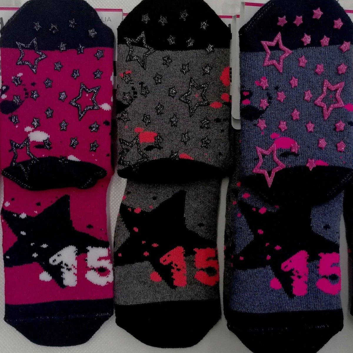 Confezione da 6 paia di calze antiscivolo bambina Pezzini Kid's in caldo cotone GBS-PAI211801