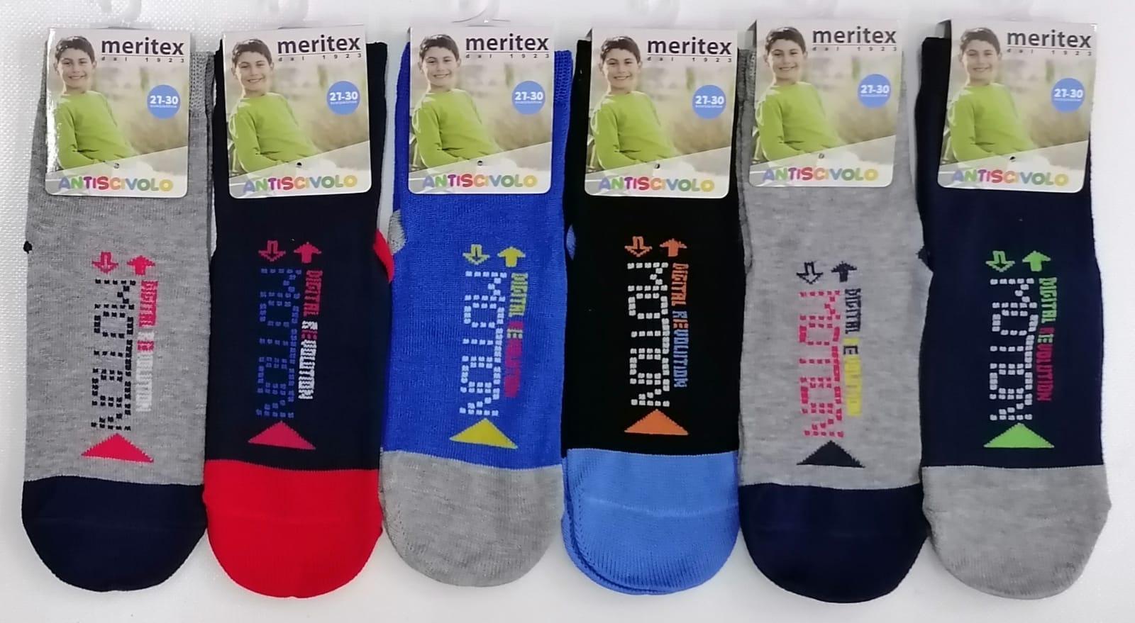 Confezione da 6 paia di calze antiscivolo bambino Meritex cotone 8001