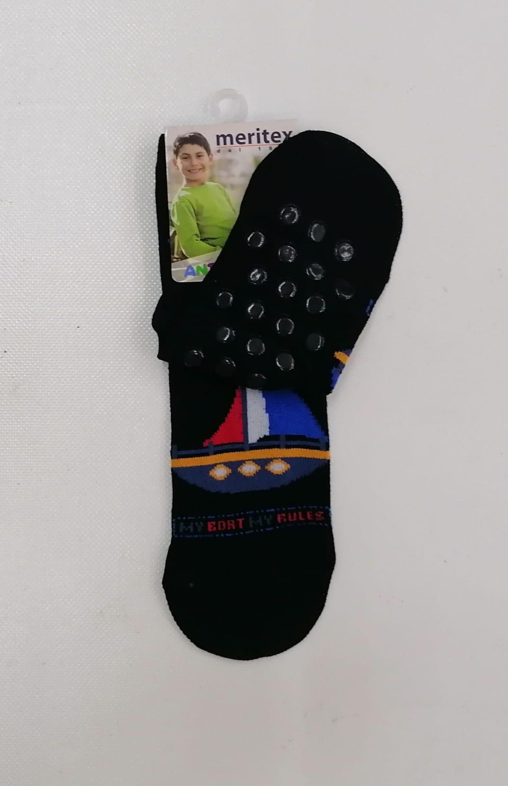 Confezione da 6 paia di calze antiscivolo bambino Meritex cotone 8002