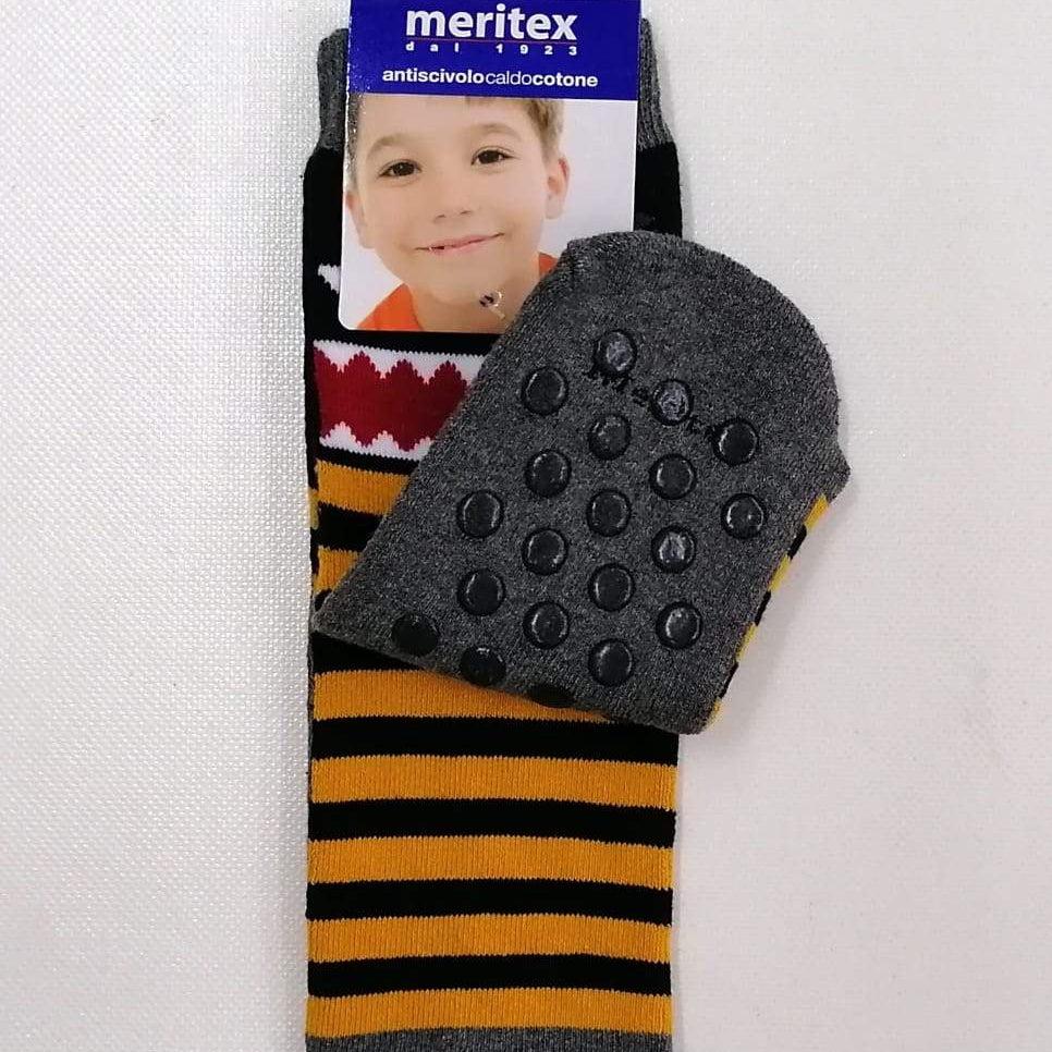 Confezione da 6 paia di calze antiscivolo bambino Meritex in caldo cotone 4353 Scary