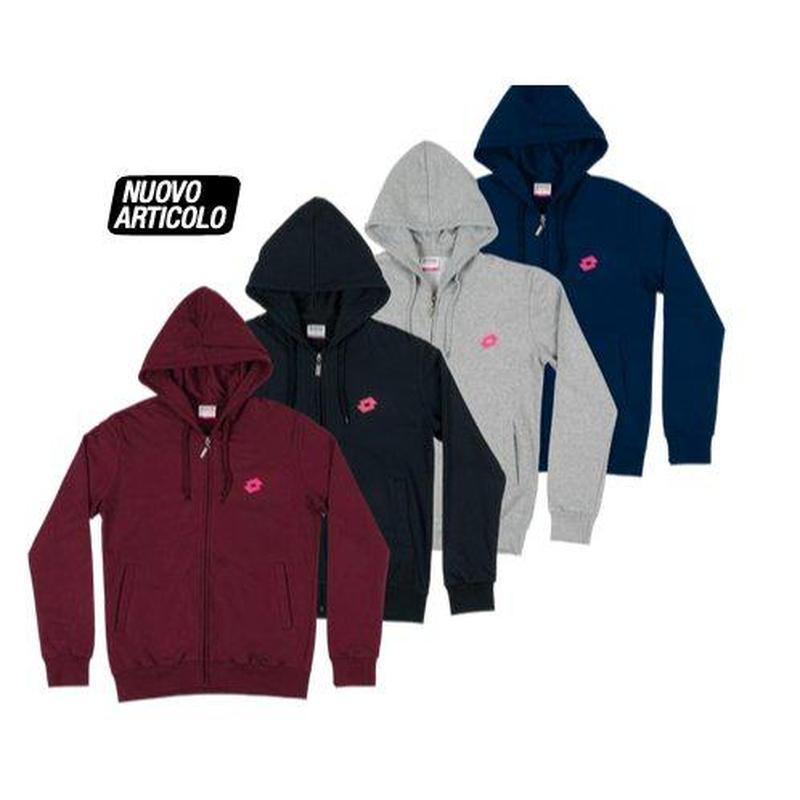 Giacca donna in cotone felpato Lotto full zip con cappuccio LA1020