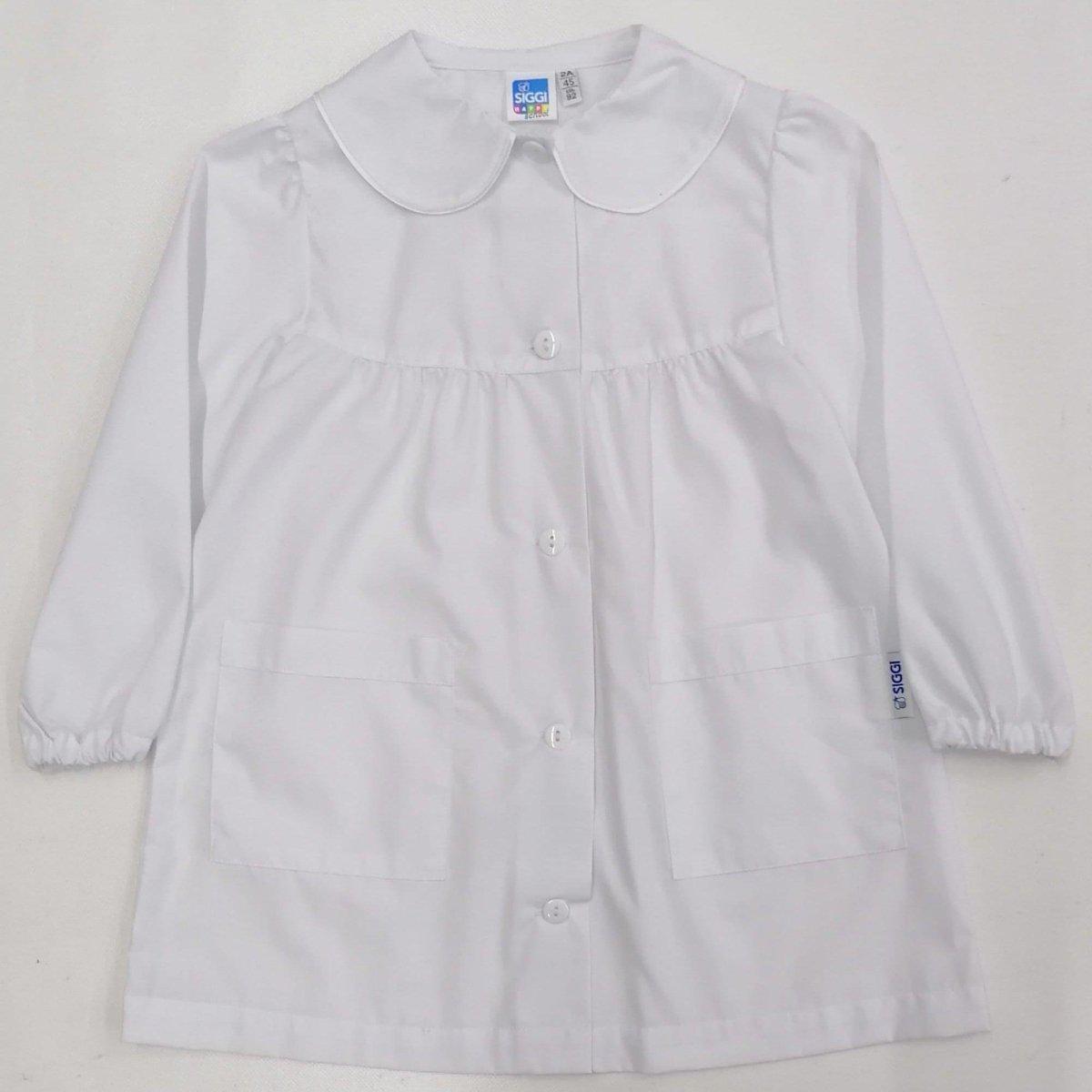 Grembiule asilo bambina con abbottonatura centrale Siggi made in Italy senza ricamo 2887