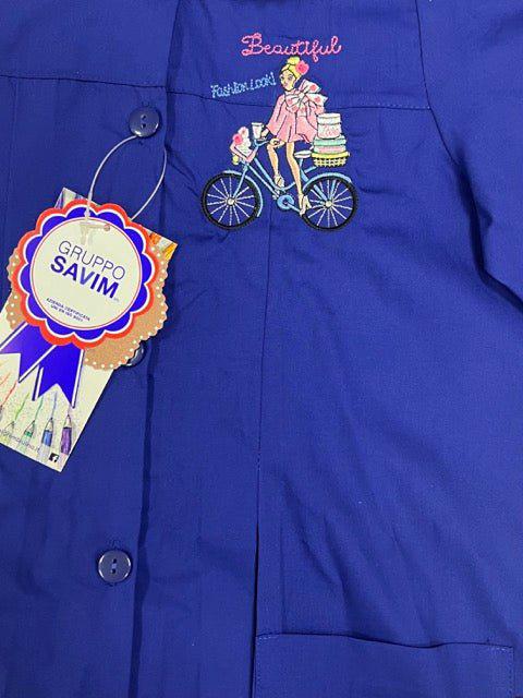 Grembiule scuola elementare bambina Ambrosino Made in Italy ricamo Beautiful O106