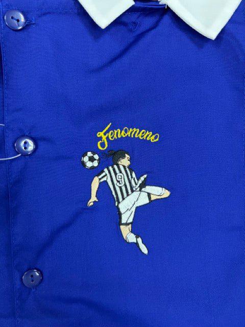 Grembiule scuola elementare bambino Ambrosino Made in Italy ricamo Calcio Fenomeno O206