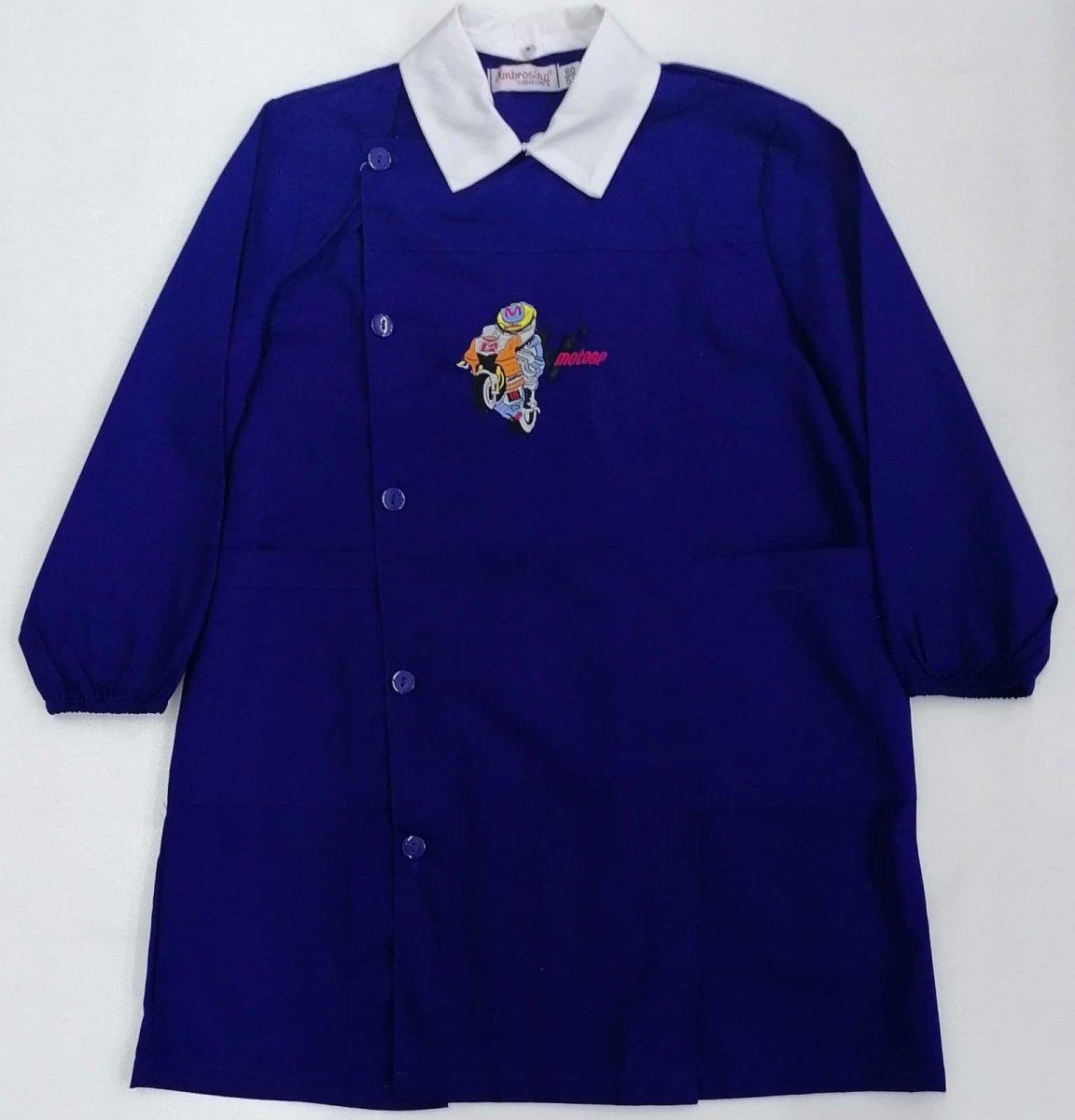 Grembiule scuola elementare bambino Ambrosino Made in Italy ricamo Moto GP N202