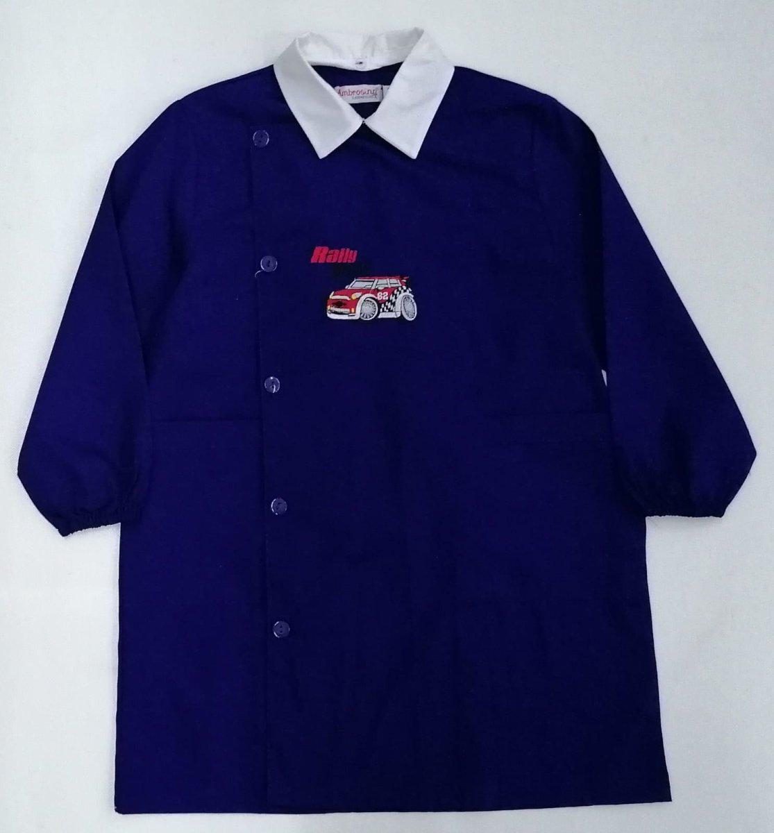 Grembiule scuola elementare bambino Ambrosino Made in Italy ricamo Rally World N205