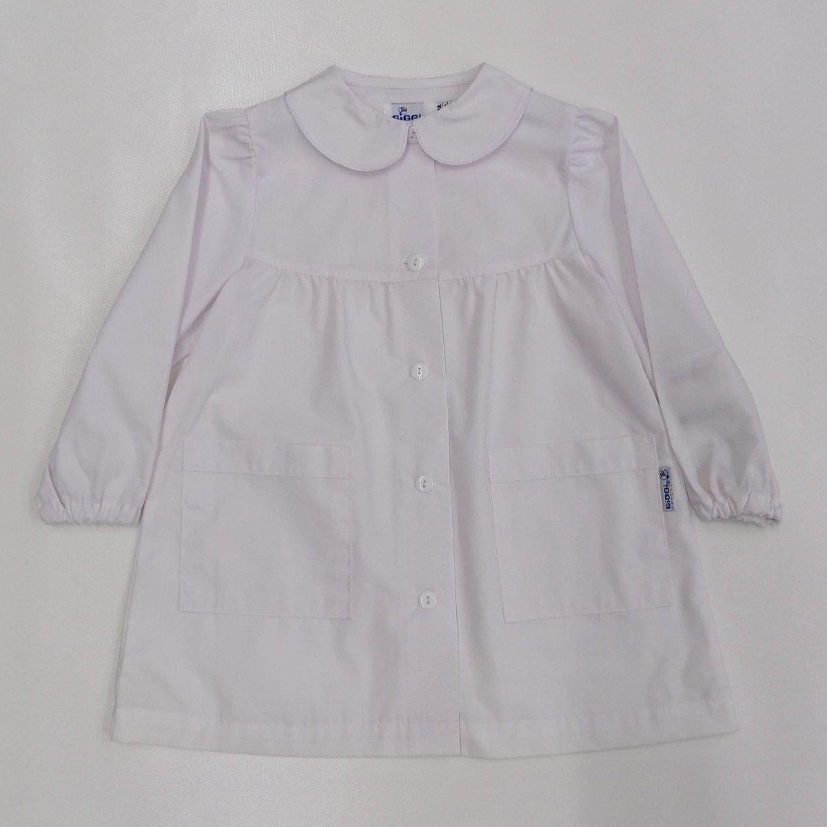 Grembiule scuola elementare bianco bambina Siggi Made in Italy senza ricamo 2888