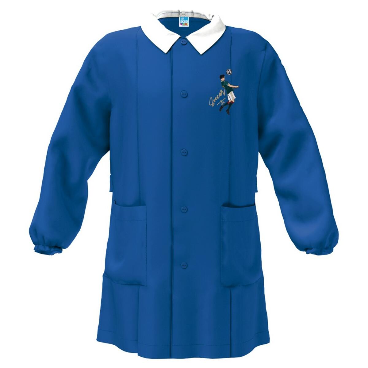 Grembiule scuola elementare blu bambino Siggi Made in Italy ricamo Soccer Life 3795