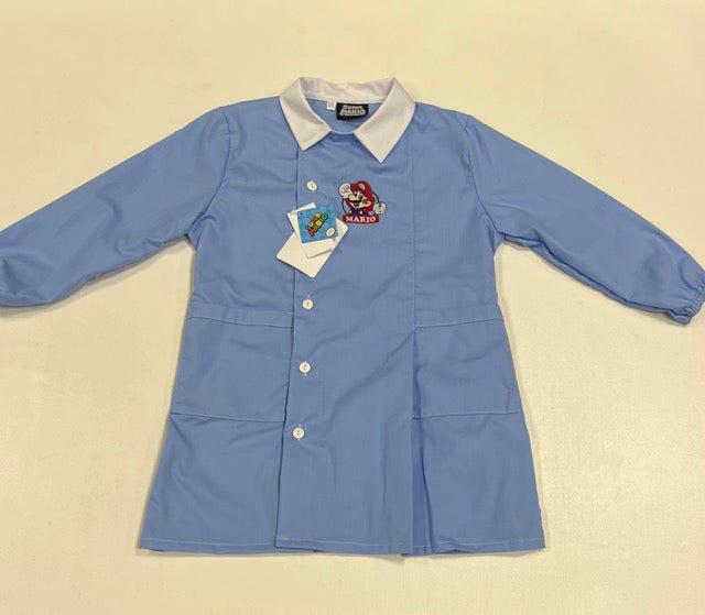 Grembiule scuola elementare celeste bambino Nintendo Super Mario Bros Made in Italy G507