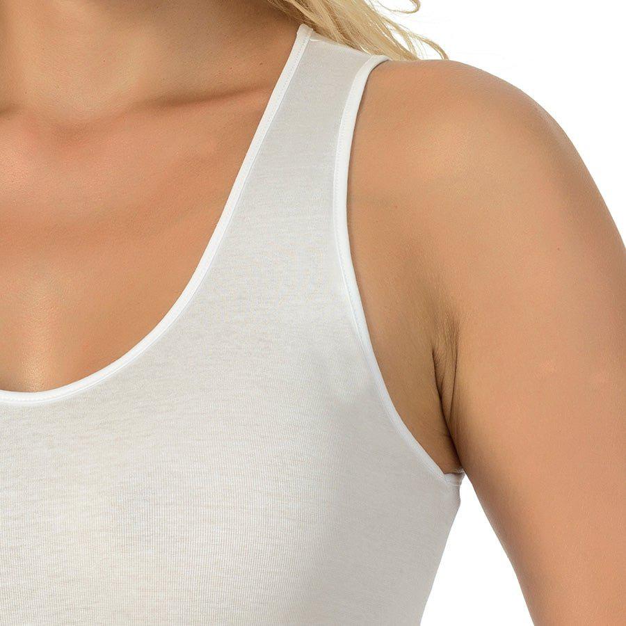 Maglia canotta donna Marlene spalla larga 100% cotone Filo di Scozia 52910