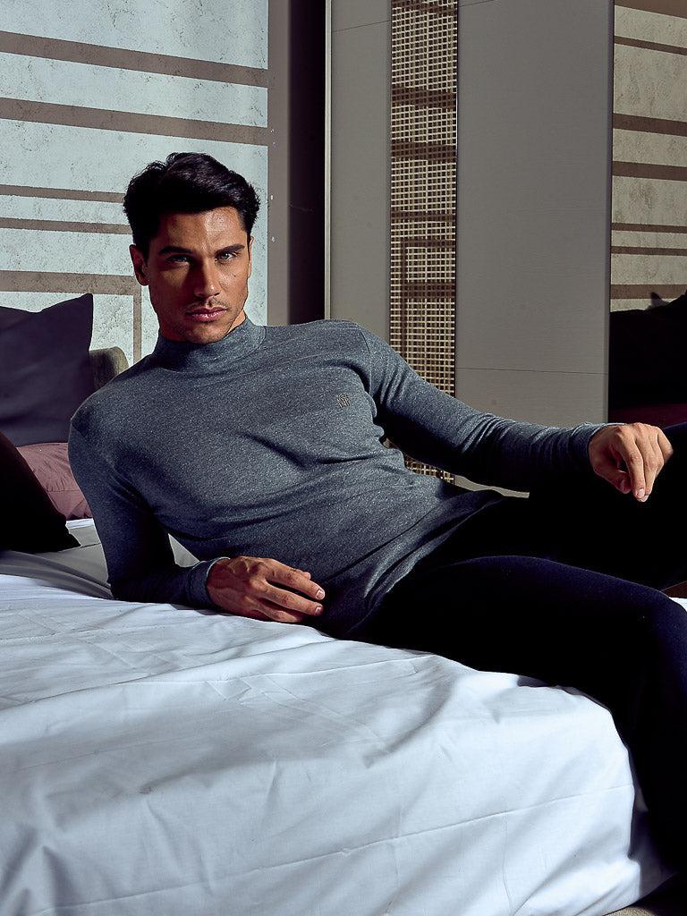 Maglia uomo Nottingham lupetto cotone bielastico felpato LL25