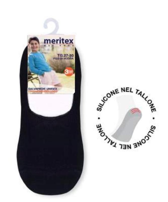 Minicalza salvapiede invisibile bambino bambina Meritex silicone in filo di scozia 7658