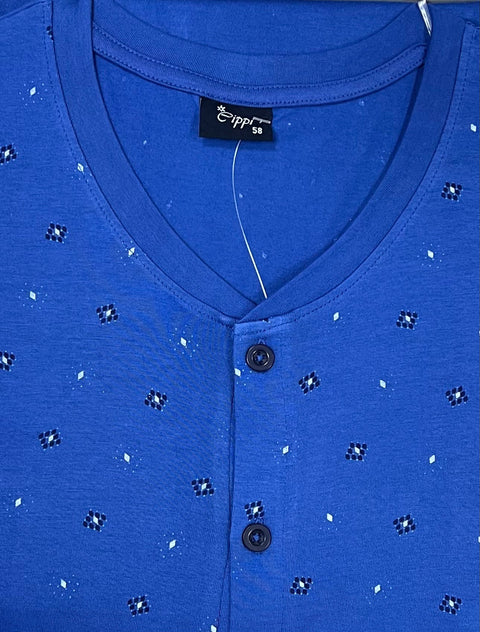 Pigiama aperto uomo calibrato mezza manica pantalone lungo Cippi 100% cotone 0610