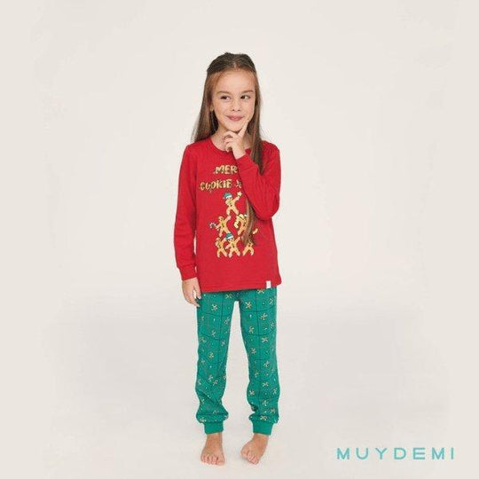 Pigiama bambina girocollo interlock Natale Muydemi 576674
