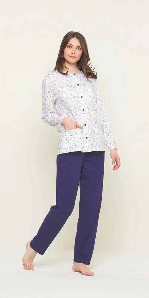 Pigiama calibrato donna Jersey aperto Gary puro cotone U50071CONF