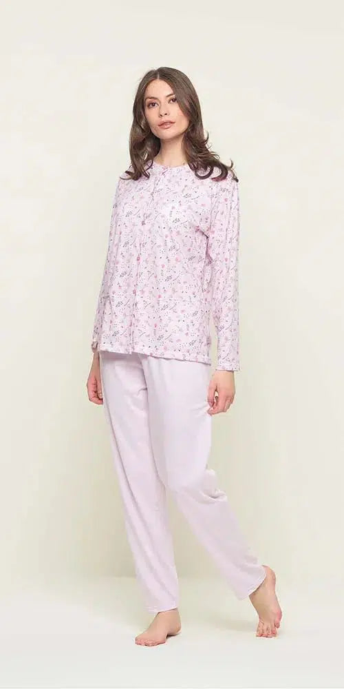 Pigiama calibrato donna Jersey aperto Gary puro cotone U50071CONF