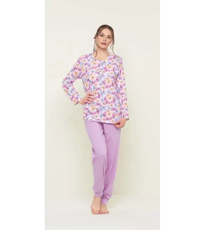 Pigiama calibrato donna Jersey serfaino Gary puro cotone U50056CONF