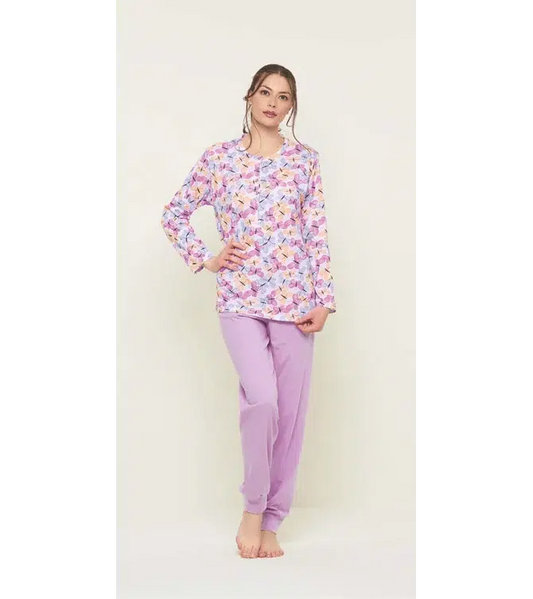 Pigiama calibrato donna Jersey serfaino Gary puro cotone U50056CONF