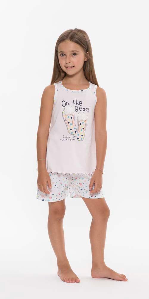 Pigiama canotta pantaloncino bambina jersey puro cotone Gary R25069