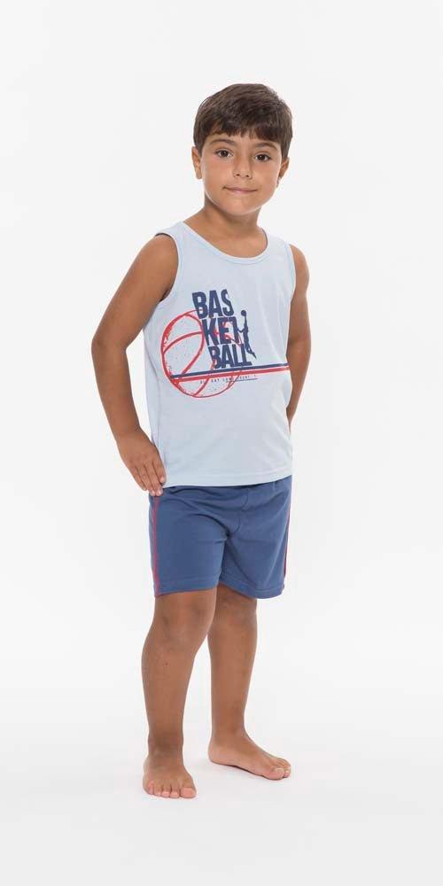 Pigiama canotta pantaloncino bambino jersey puro cotone Gary R25092