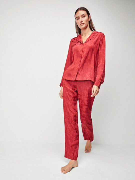 Pigiama donna aperto Gisela in viscosa e seta 20079