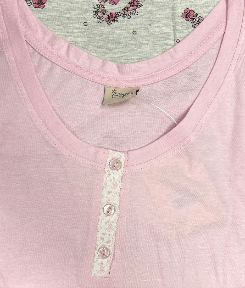 Pigiama donna calibrato canotta e pescatore Cippi 100% cotone 8656