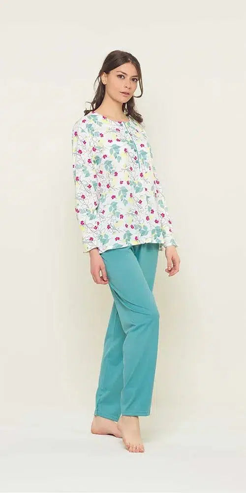 Pigiama donna serafino Jersey Gary puro cotone U50025