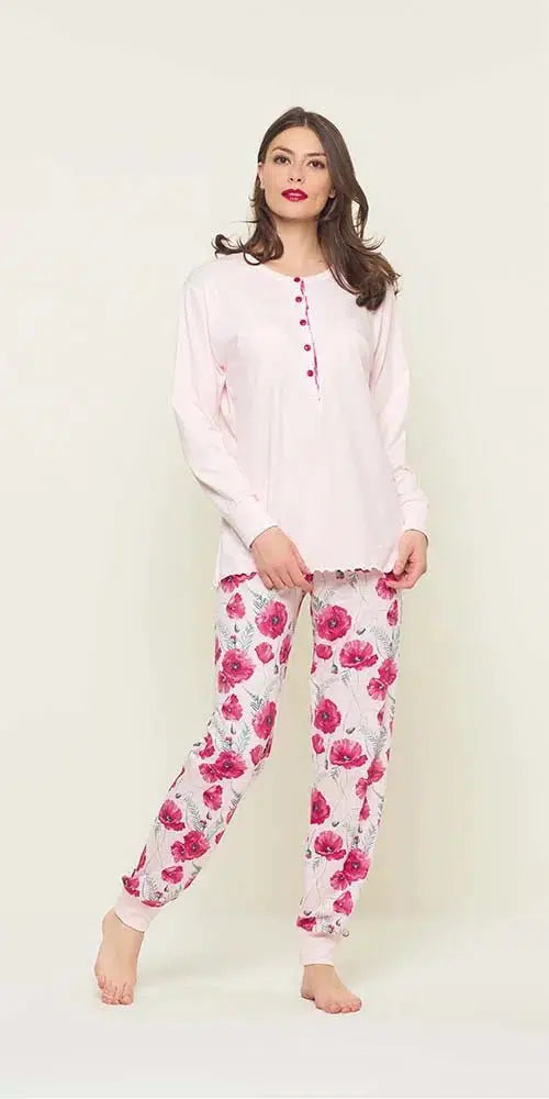 Pigiama donna serafino Jersey Gary puro cotone U50111