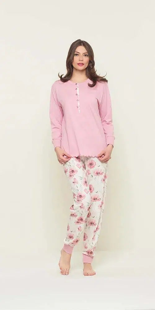 Pigiama donna serafino Jersey Gary puro cotone U50111