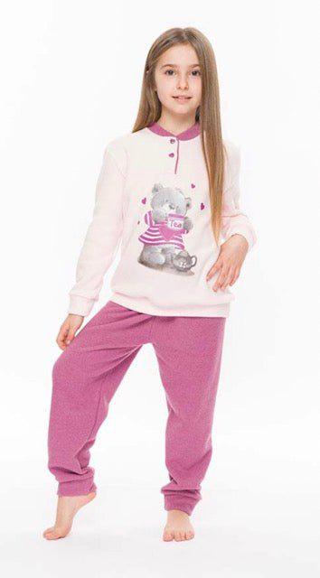 Pigiama invernale bambina/ragazza flanellato in Punto Milano Gary S30055